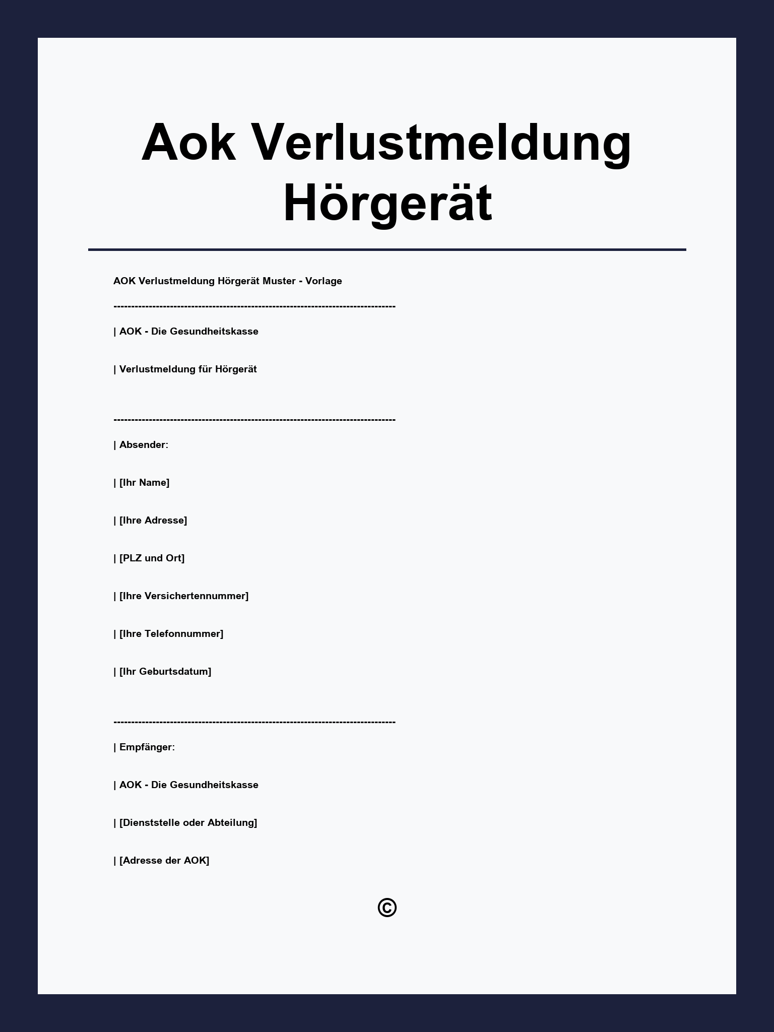Aok Verlustmeldung Hörgerät