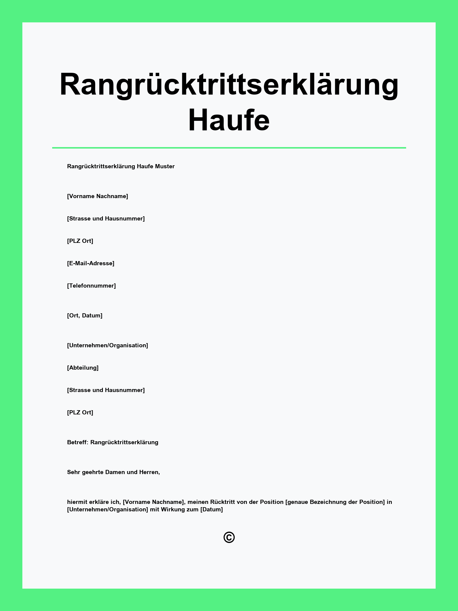 Rangrücktrittserklärung Muster Haufe